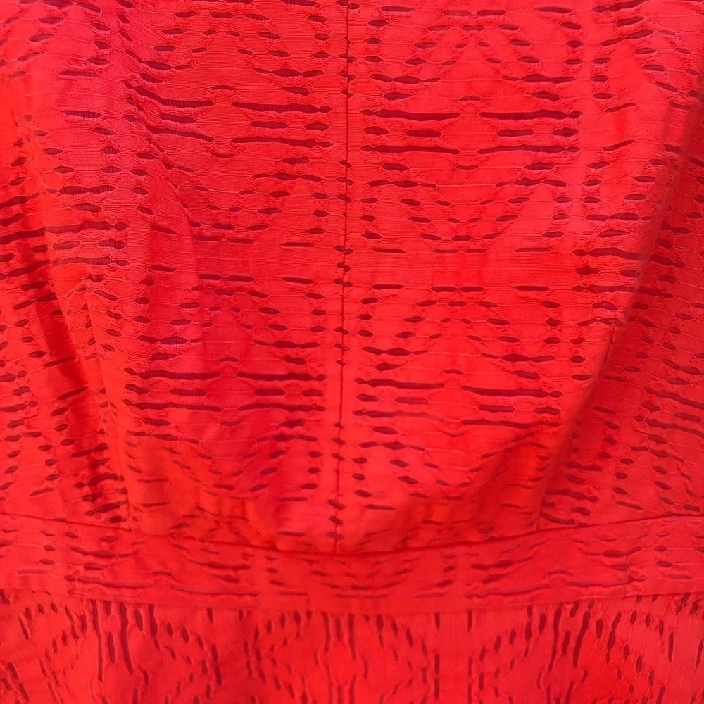 J.CREW ORANGE EYELET FIT & FLARE DRESS